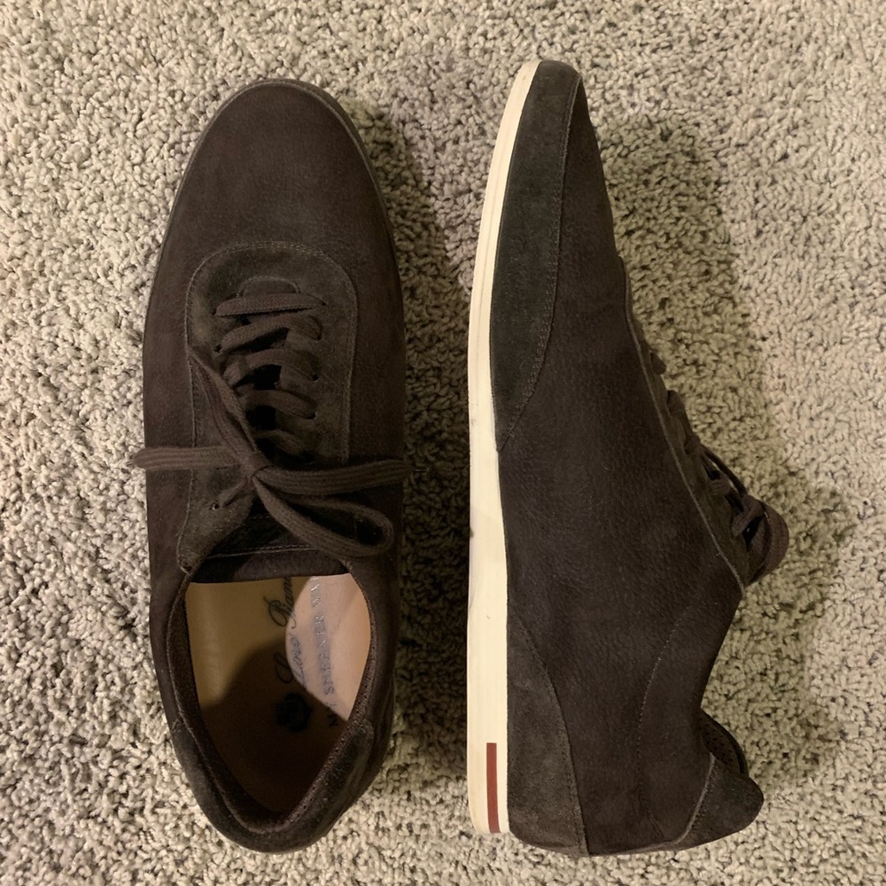 Loro Piana Men’s Brown Suede Lace Up Sneakers EU 44.5